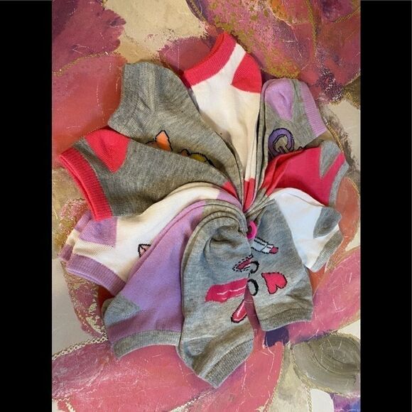 šāRampageāGirlsĀ 10PairsāStripesāAnkleāSock⦠- Picture 3 of 9